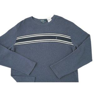 NEW Vintage Polo Ralph Lauren Sweatshirt! XL Blue  Jersey Type Fabric  Midweight